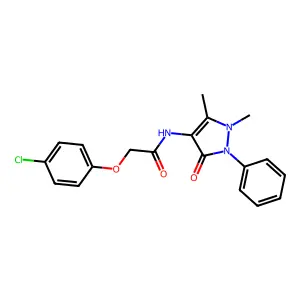 2-(4-chlorophenoxy)-N-(1,5-dimethyl-3-oxo-2-phenyl-2,3-dihydro-1H-pyrazol-4-yl)acetamide structure