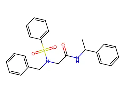 2-[benzenesulfonyl(benzyl)amino]-N-(1-phenylethyl)acetamide structure