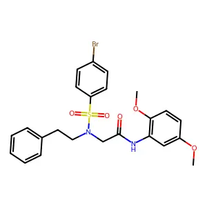 2-(4-bromo-N-phenethylphenylsulfonamido)-N-(2,5-dimethoxyphenyl)acetamide structure