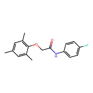 N-(4-fluorophenyl)-2-(2,4,6-trimethylphenoxy)acetamide structure