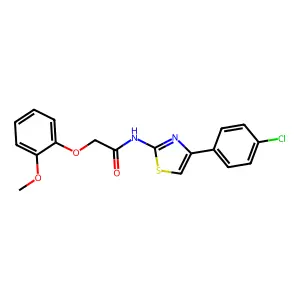 N-(4-(4-Chlorophenyl)-1,3-thiazol-2-YL)-2-(2-methoxyphenoxy)acetamide structure