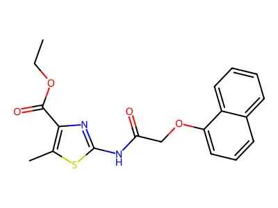 Ethyl 5-methyl-2-(((1-naphthyloxy)acetyl)amino)-1,3-thiazole-4-carboxylate structure