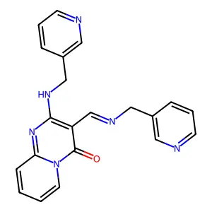 2-[(3-PYRIDINYLMETHYL)AMINO]-3-((E)-{[(E)-3-PYRIDINYLMETHYL]IMINO}METHYL)-4H-PYRIDO[1,2-A]PYRIMIDIN-4-ONE structure