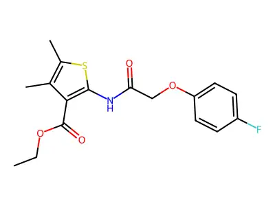 Ethyl 2-[2-(4-fluorophenoxy)acetamido]-4,5-dimethylthiophene-3-carboxylate structure