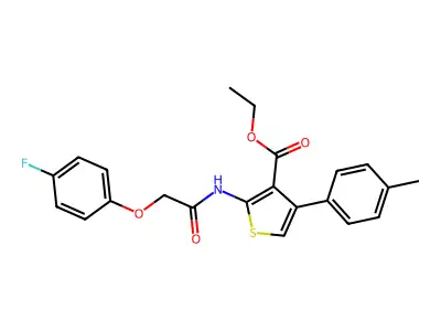 Ethyl 2-[2-(4-fluorophenoxy)acetamido]-4-(4-methylphenyl)thiophene-3-carboxylate structure