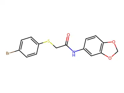 N-(2H-1,3-benzodioxol-5-yl)-2-[(4-bromophenyl)sulfanyl]acetamide structure