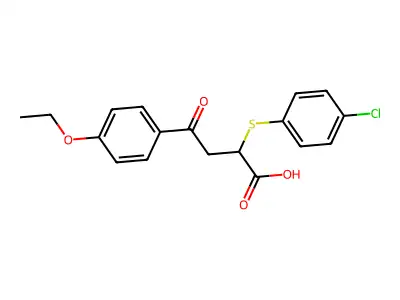2-[(4-Chlorophenyl)sulfanyl]-4-(4-ethoxyphenyl)-4-oxobutanoic acid structure