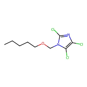 Imidazole, 2,4,5-trichloro-1-((pentyloxy)methyl- structure