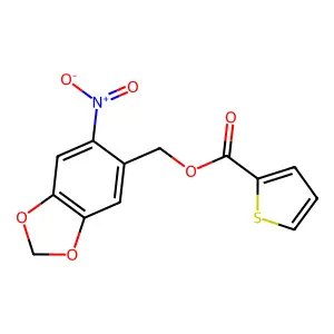 (6-Nitro-1,3-benzodioxol-5-yl)methyl 2-thiophenecarboxylate structure