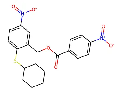 2-(Cyclohexylsulfanyl)-5-nitrobenzyl 4-nitrobenzenecarboxylate structure