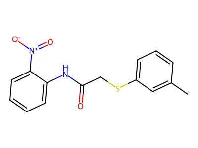 2-[(3-methylphenyl)sulfanyl]-N-(2-nitrophenyl)acetamide structure