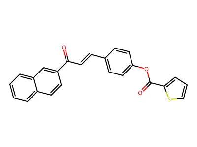 [4-(3-Naphthalen-2-yl-3-oxoprop-1-enyl)phenyl] thiophene-2-carboxylate structure