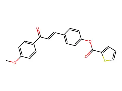[4-[3-(4-Methoxyphenyl)-3-oxoprop-1-enyl]phenyl] thiophene-2-carboxylate structure