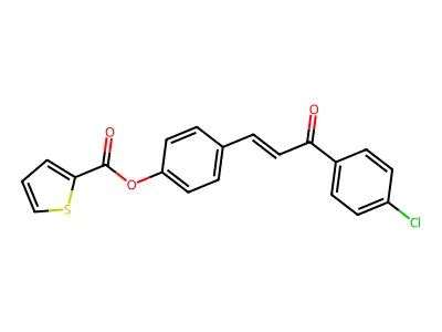 [4-[3-(4-Chlorophenyl)-3-oxoprop-1-enyl]phenyl] thiophene-2-carboxylate structure