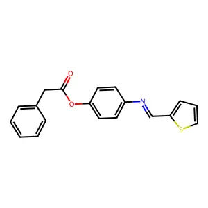 4-{[(E)-2-thienylmethylidene]amino}phenyl phenylacetate structure