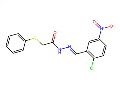 N'-[(2-chloro-5-nitrophenyl)methylene]-2-(phenylsulfanyl)acetohydrazide structure