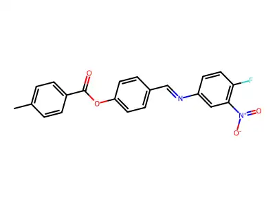 4-{[(4-Fluoro-3-nitrophenyl)imino]methyl}phenyl 4-methylbenzenecarboxylate structure