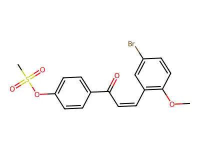4-[3-(5-Bromo-2-methoxyphenyl)prop-2-enoyl]phenyl methanesulfonate structure
