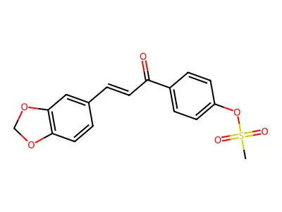[4-[3-(1,3-Benzodioxol-5-yl)prop-2-enoyl]phenyl] methanesulfonate structure