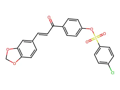 [4-[3-(1,3-Benzodioxol-5-yl)prop-2-enoyl]phenyl] 4-chlorobenzenesulfonate structure