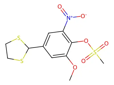 4-(1,3-Dithiolan-2-yl)-2-methoxy-6-nitrophenyl methanesulfonate structure