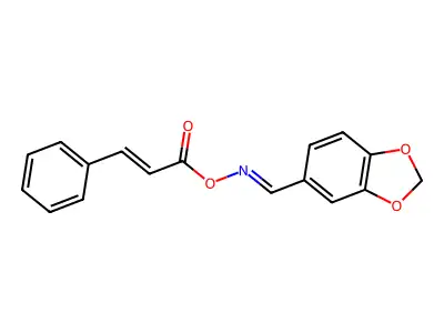 1,3-Benzodioxole-5-carboxaldehyde, O-(1-oxo-3-phenyl-2-propen-1-yl)oxime structure