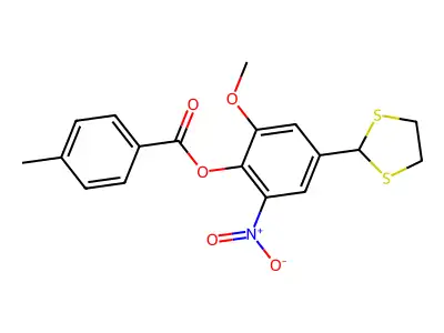 4-(1,3-Dithiolan-2-yl)-2-methoxy-6-nitrophenyl 4-methylbenzenecarboxylate structure