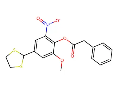 4-(1,3-Dithiolan-2-yl)-2-methoxy-6-nitrophenyl 2-phenylacetate structure