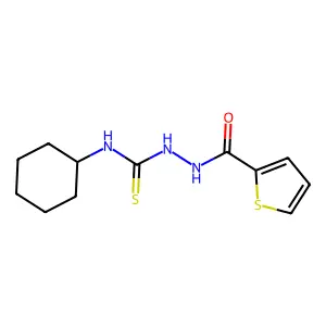 N-cyclohexyl-2-(2-thienylcarbonyl)-1-hydrazinecarbothioamide structure
