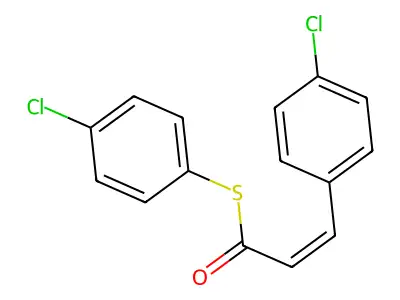 S-(4-chlorophenyl) 3-(4-chlorophenyl)prop-2-enethioate structure