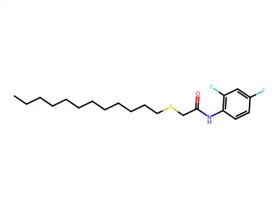 N-(2,4-difluorophenyl)-2-(dodecylsulfanyl)acetamide structure