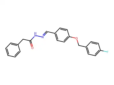 N-[[4-[(4-fluorophenyl)methoxy]phenyl]methylideneamino]-2-phenylacetamide structure