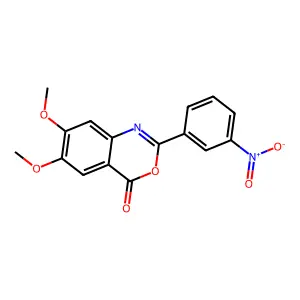 6,7-dimethoxy-2-(3-nitrophenyl)-4H-3,1-benzoxazin-4-one structure