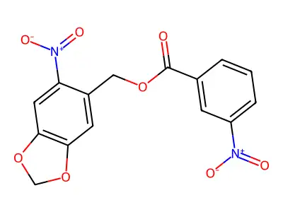 (6-Nitro-1,3-benzodioxol-5-yl)methyl 3-nitrobenzoate structure