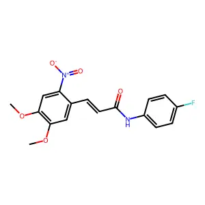 3-(4,5-dimethoxy-2-nitrophenyl)-N-(4-fluorophenyl)prop-2-enamide structure