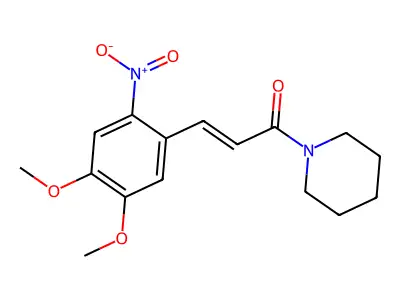 3-(4,5-Dimethoxy-2-nitrophenyl)-1-piperidin-1-ylprop-2-en-1-one structure