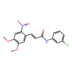 N-(3-chlorophenyl)-3-(4,5-dimethoxy-2-nitrophenyl)prop-2-enamide structure