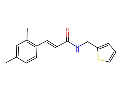 3-(2,4-dimethylphenyl)-N-(thiophen-2-ylmethyl)-2-propenamide structure