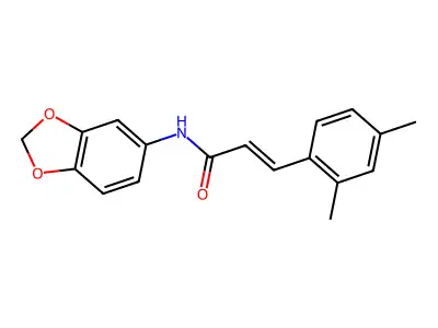 N-(1,3-benzodioxol-5-yl)-3-(2,4-dimethylphenyl)prop-2-enamide structure