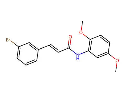 3-(3-bromophenyl)-N-(2,5-dimethoxyphenyl)prop-2-enamide structure
