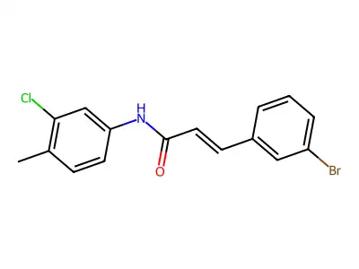 3-(3-bromophenyl)-N-(3-chloro-4-methylphenyl)prop-2-enamide structure