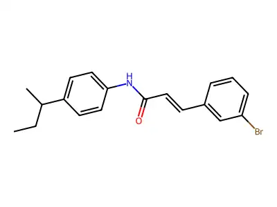 3-(3-bromophenyl)-N-(4-butan-2-ylphenyl)prop-2-enamide structure
