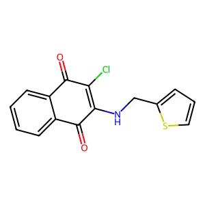 2-Chloro-3-[(2-thienylmethyl)amino]naphthoquinone structure