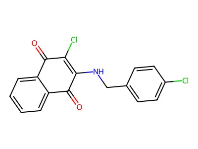 2-Chloro-3-[(4-chlorobenzyl)amino]naphthoquinone structure