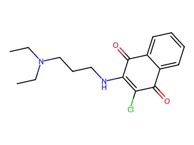 2-Chloro-3-{[3-(diethylamino)propyl]amino}naphthoquinone structure