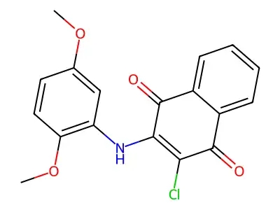 2-Chloro-3-(2,5-dimethoxyanilino)naphthoquinone structure