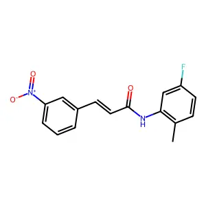N-(5-fluoro-2-methylphenyl)-3-(3-nitrophenyl)prop-2-enamide structure