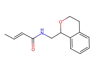 (E)-N-(3,4-dihydro-1H-isochromen-1-ylmethyl)but-2-enamide structure