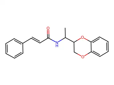 (E)-N-[1-(2,3-dihydro-1,4-benzodioxin-3-yl)ethyl]-3-phenylprop-2-enamide structure