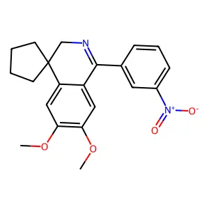 6,7-dimethoxy-1-(3-nitrophenyl)spiro[3H-isoquinoline-4,1'-cyclopentane] structure